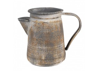 Šedý antik plechový dekorační džbánek - 20*12*16 cm