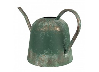 Zelená antik plechová dekorační konev - 41*20*23 cm