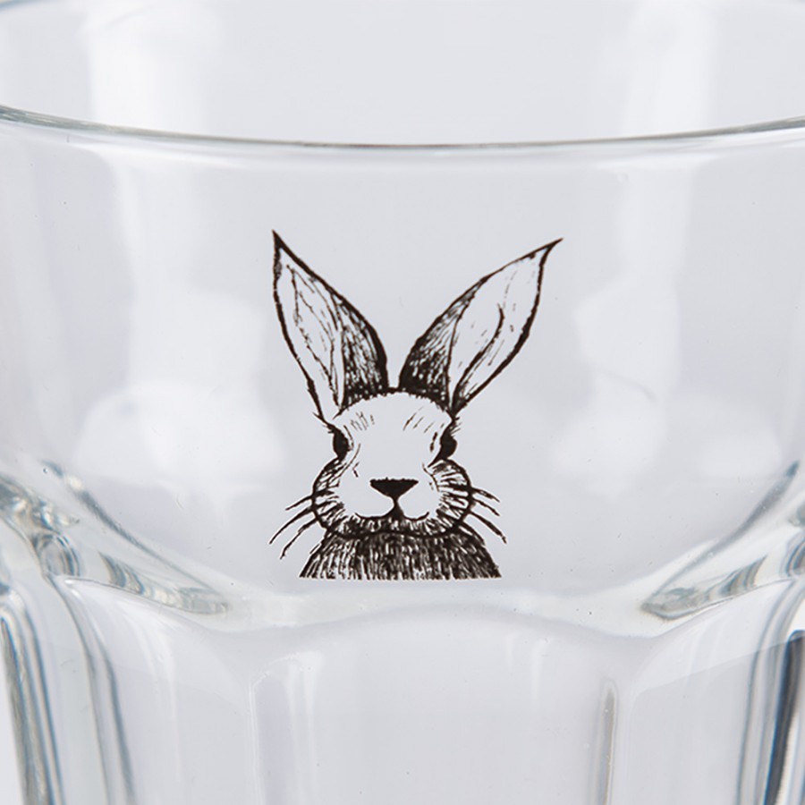 Sklenička na vodu s králíčkem Rabbit Cartoon - Ø 8*8 cm / 200 ml Clayre & Eef Sklenička na vodu s králíčkem Rabbit Cartoon - Ø 8*8 cm / 200 ml Clayre & Eef