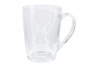 Skleněný hrnek na čaj s králíčkem Rabbit Cartoon - 11*8*11 cm / 300 ml