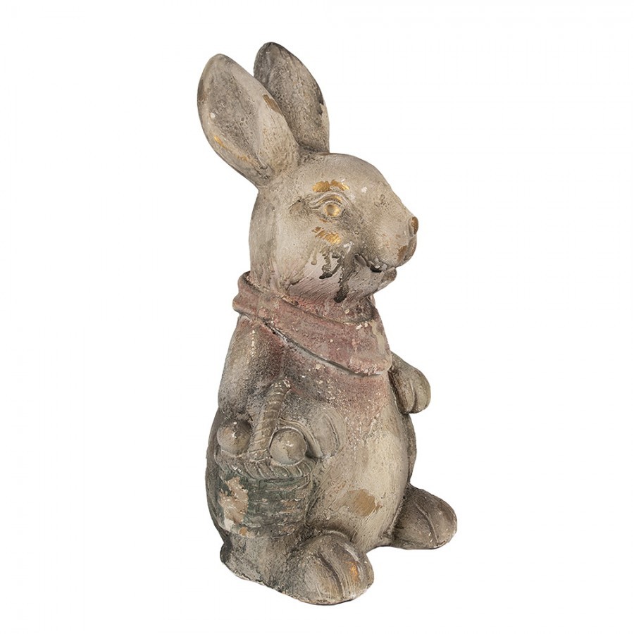 Šedohnědá dekorativní figurka králík s košíčkem - 22*19*41 cm Clayre & Eef Šedohnědá dekorativní figurka králík s košíčkem - 22*19*41 cm Clayre & Eef