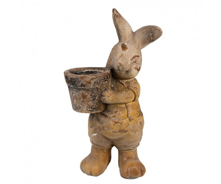 Dekorace socha králík s květináčkem - 23*18*41 cm Clayre & Eef