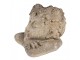 Šedo-béžový antik květináč hlava chlapce s květy - 20*20*19 cm Clayre & Eef
