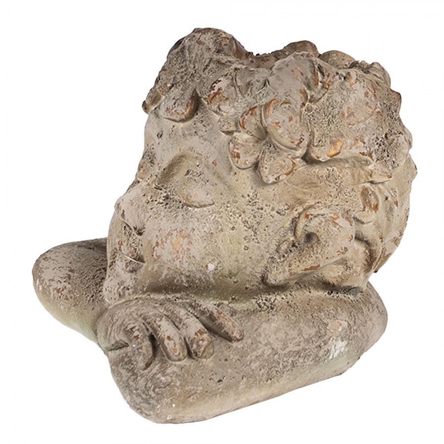 Šedo-béžový antik květináč hlava chlapce s květy - 20*20*19 cm Clayre & Eef Šedo-béžový antik květináč hlava chlapce s květy - 20*20*19 cm Clayre & Eef