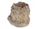 Šedo-béžový antik květináč hlava chlapce s květy - 20*20*19 cm Clayre & Eef