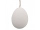 Bílé antik plechové závěsné vajíčko s kytičkama - 10*2*8 cm Clayre & Eef