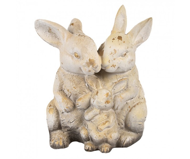 Béžovo-hnědá dekorativní figurka králíčci rodinka - 26*18*33 cm Clayre & Eef