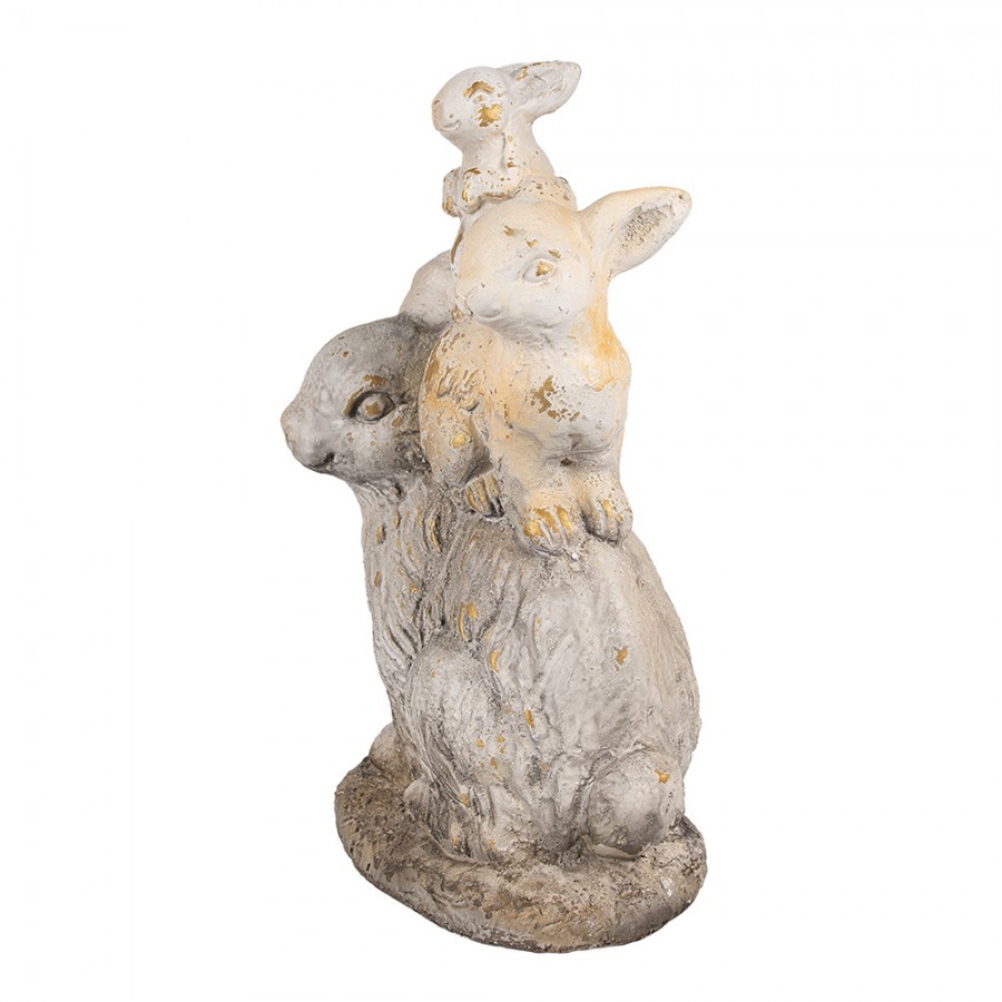 Béžovo-hnědá dekorativní figurka králiččí rodinka - 27*18*43 cm Clayre & Eef Béžovo-hnědá dekorativní figurka králiččí rodinka - 27*18*43 cm Clayre & Eef