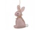 Růžový filcový závěsný králíček - 10 cm Clayre & Eef