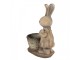 Béžová antik dekorace králičice s květináčkem - 38*22*49 cm Clayre & Eef