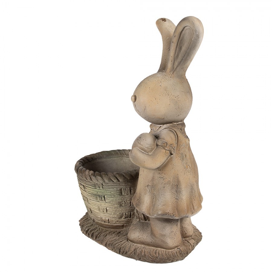 Béžová antik dekorace králičice s květináčkem - 38*22*49 cm Clayre & Eef Béžová antik dekorace králičice s květináčkem - 38*22*49 cm Clayre & Eef