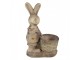 Béžová antik dekorace králík s květináčkem - 38*22*49 cm Clayre & Eef
