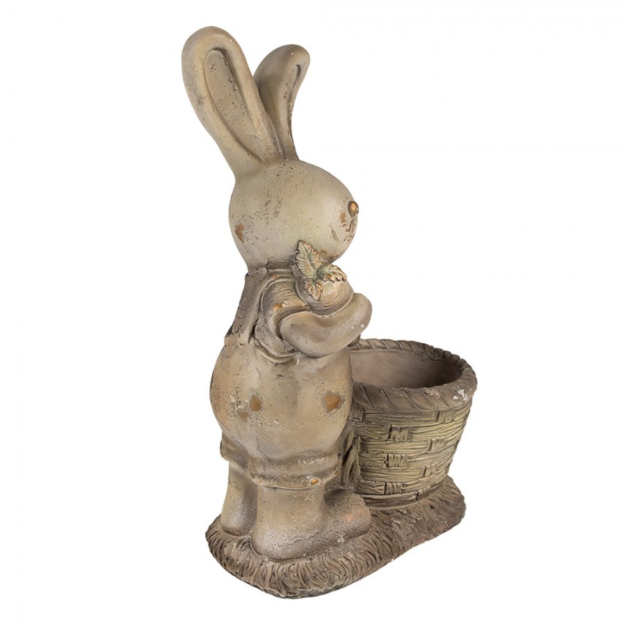 Béžová antik dekorace králík s květináčkem - 38*22*49 cm Clayre & Eef Béžová antik dekorace králík s květináčkem - 38*22*49 cm Clayre & Eef