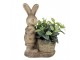 Béžová antik dekorace králík s květináčkem - 38*22*49 cm Clayre & Eef