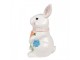 Bílá keramická úložná nádoba králík s květy - 16*15*29 cm Clayre & Eef