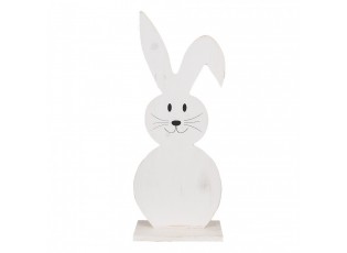 Bílá antik dekorativní dřevěná figurka králík - 10*5*26 cm