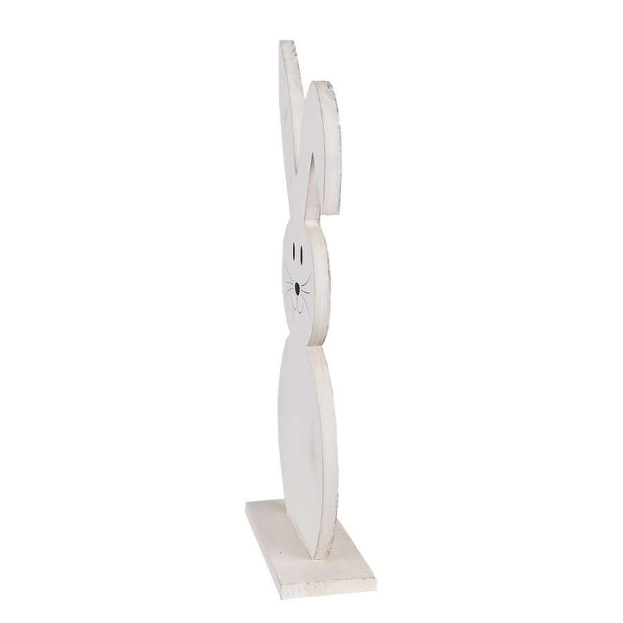 Bílá antik dekorativní dřevěná figurka králík - 10*5*26 cm Clayre & Eef Bílá antik dekorativní dřevěná figurka králík - 10*5*26 cm Clayre & Eef