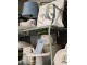 Bílo modrá stolní lampa s ptáčky - Ø 25*41 cm / E27 Clayre & Eef