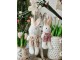 Bílý plyšový závěsný králíček v hnědých laclíkách - 14 cm Clayre & Eef
