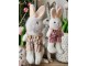 Bílý plyšový závěsný králíček v hnědých laclíkách - 14 cm Clayre & Eef