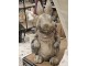 Šedohnědá dekorativní figurka králík s košíčkem - 22*19*41 cm Clayre & Eef