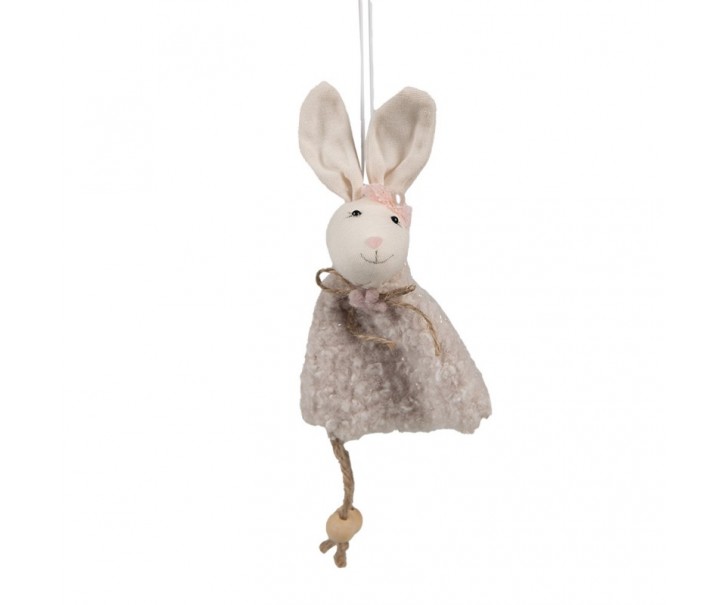 Béžový závěsný velikonoční králíček Magiccal - 8*3*16 cm Clayre & Eef