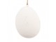 Bílé antik plechové závěsné vajíčko s kytičkama I - 10*2*8 cm Clayre & Eef