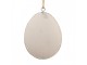 Béžové antik plechové závěsné vajíčko se zlatými srdíčky - 8*1*6 cm Clayre & Eef