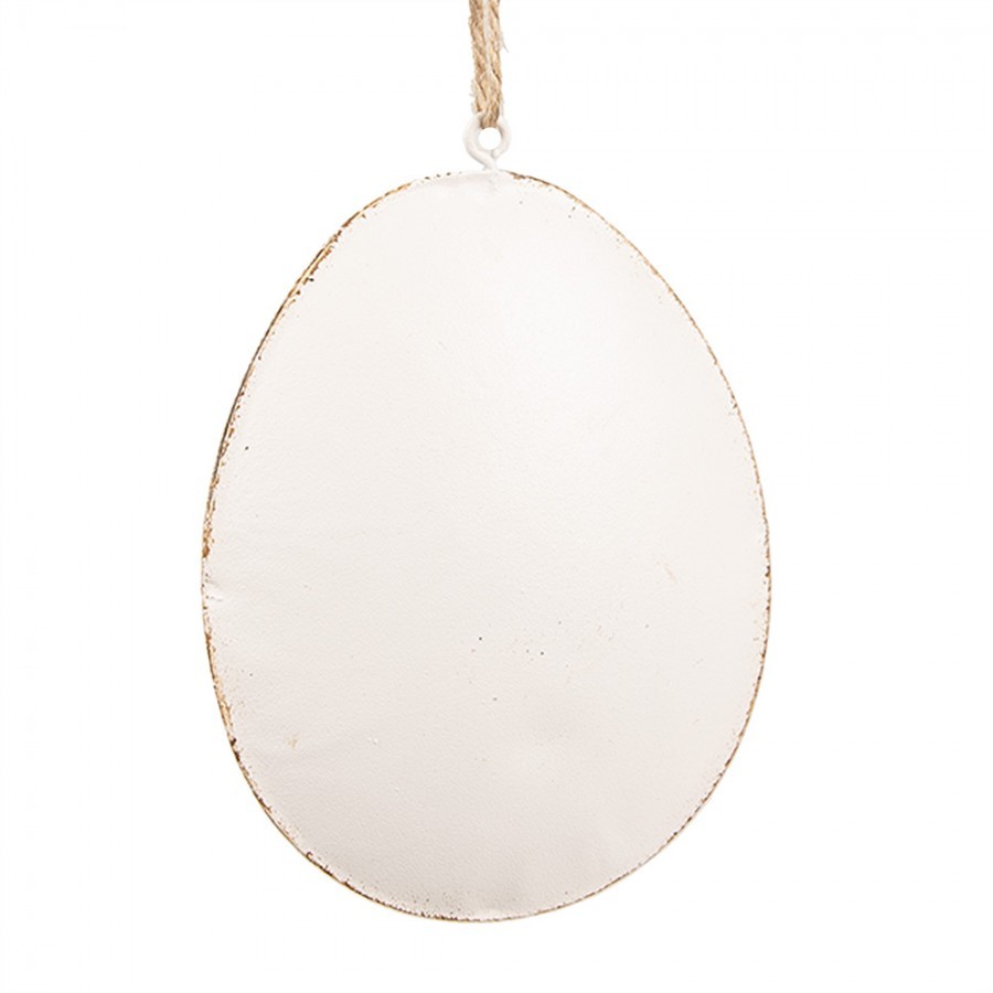 Béžové antik plechové závěsné vajíčko s lučními květy - 10*2*8 cm Clayre & Eef Béžové antik plechové závěsné vajíčko s lučními květy - 10*2*8 cm Clayre & Eef