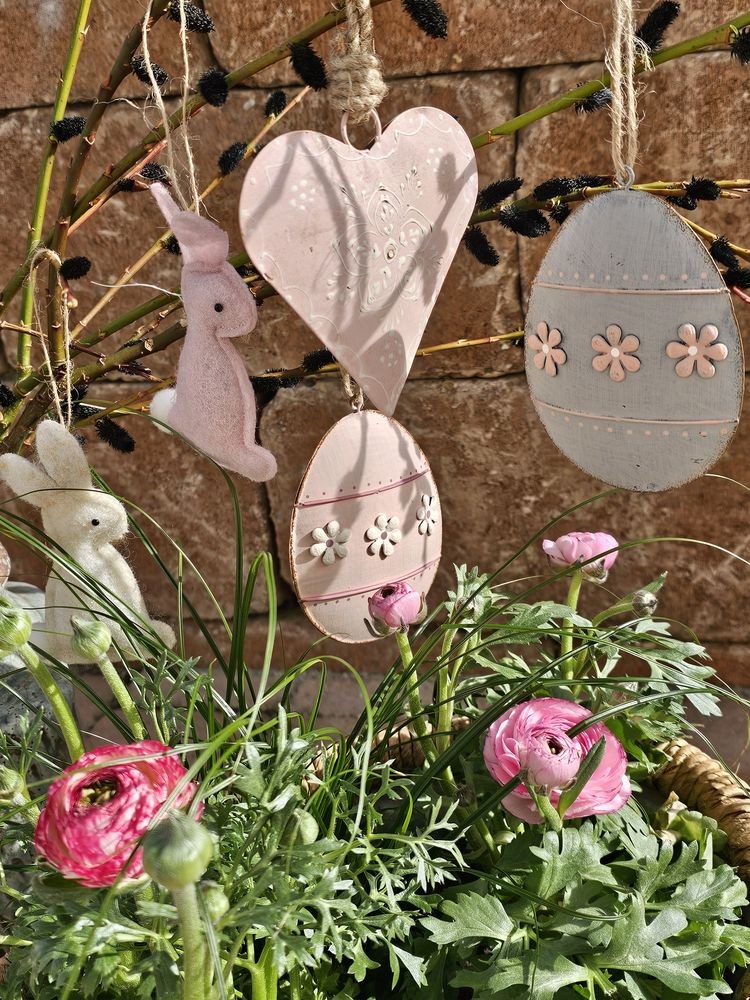 Béžový filcový závěsný králíček - 10 cm Clayre & Eef Béžový filcový závěsný králíček - 10 cm Clayre & Eef
