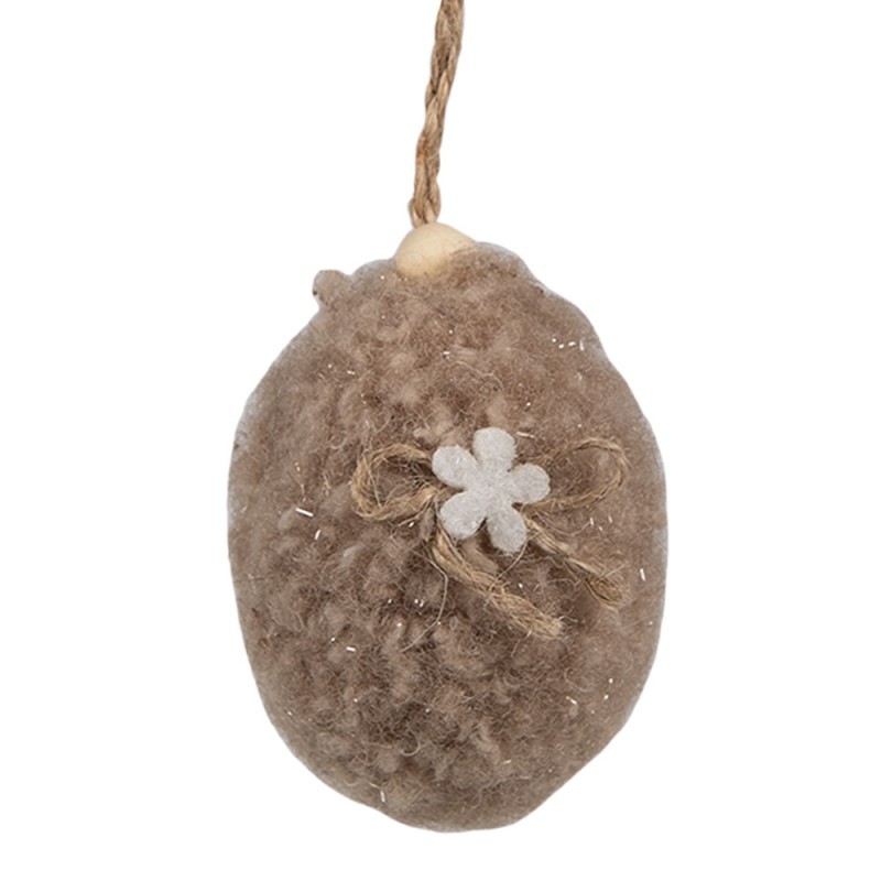 Hnědé závěsné velikonoční plstěné vajíčko Magiccal - Ø 5*7 cm Clayre & Eef Hnědé závěsné velikonoční plstěné vajíčko Magiccal - Ø 5*7 cm Clayre & Eef