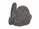 Šedá antik plechová figurka králík s květy - 16*4*11 cm Clayre & Eef