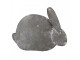 Šedá antik plechová figurka králík s květy - 16*4*11 cm Clayre & Eef