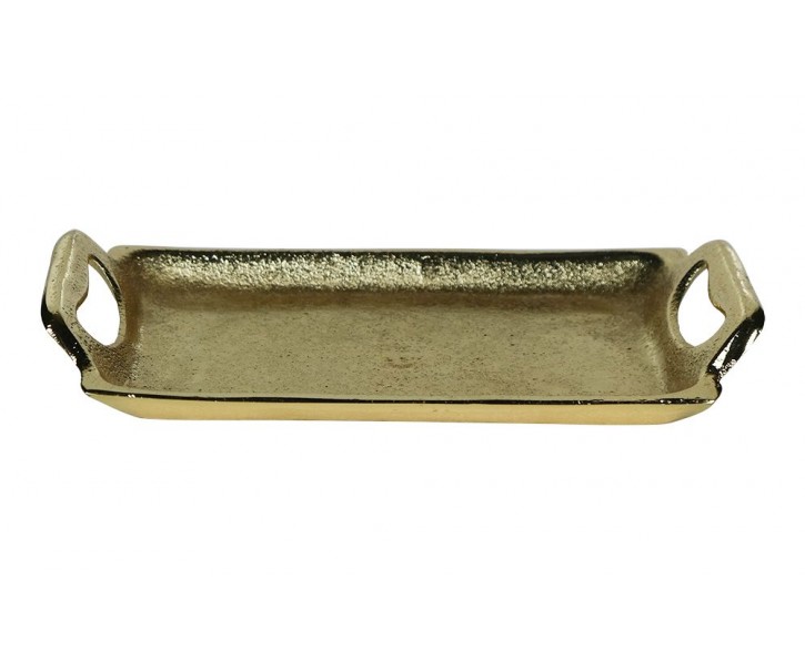 Zlatý kovový servírovací podnos s uchy Tray Raw S - 21*11*3cm Mars & More 