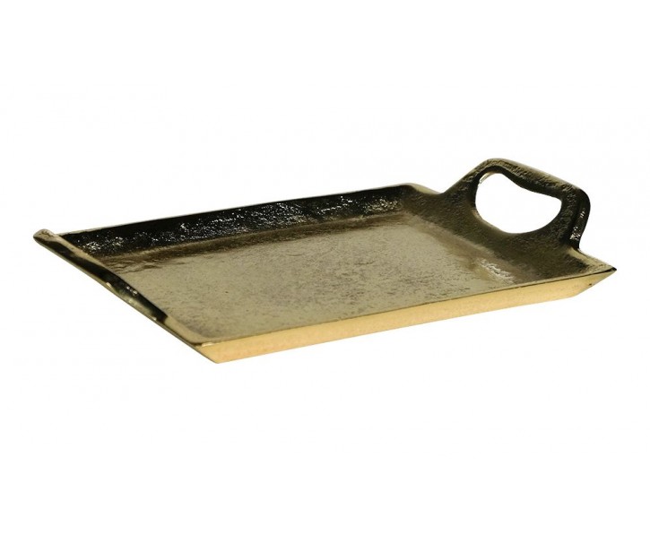 Zlatý kovový servírovací podnos s uchy Tray Raw S - 25*13*5cm Mars & More 