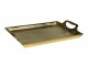 Zlatý kovový servírovací podnos s uchy Tray Raw XL - 40*27*5cm Mars & More 