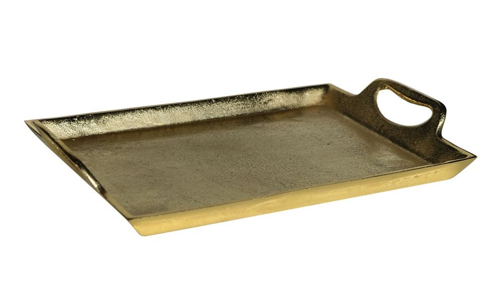 Zlatý kovový servírovací podnos s uchy Tray Raw XL - 40*27*5cm 