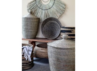 Nástěnná dekorace z mořské trávy se závěsným kroužkem - 82*58cm
