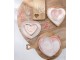 Set 2ks růžová skleněná miska ve tvaru srdce Heart - 15*115*5,5/ 12*12*5 cm J-Line by Jolipa
