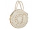 Plážová kulatá taška z mořské trávy s krajkou Beach Bag Lace - Ø 40*7cm J-Line by Jolipa