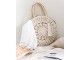 Plážová kulatá taška z mořské trávy s krajkou Beach Bag Lace - Ø 40*7cm J-Line by Jolipa