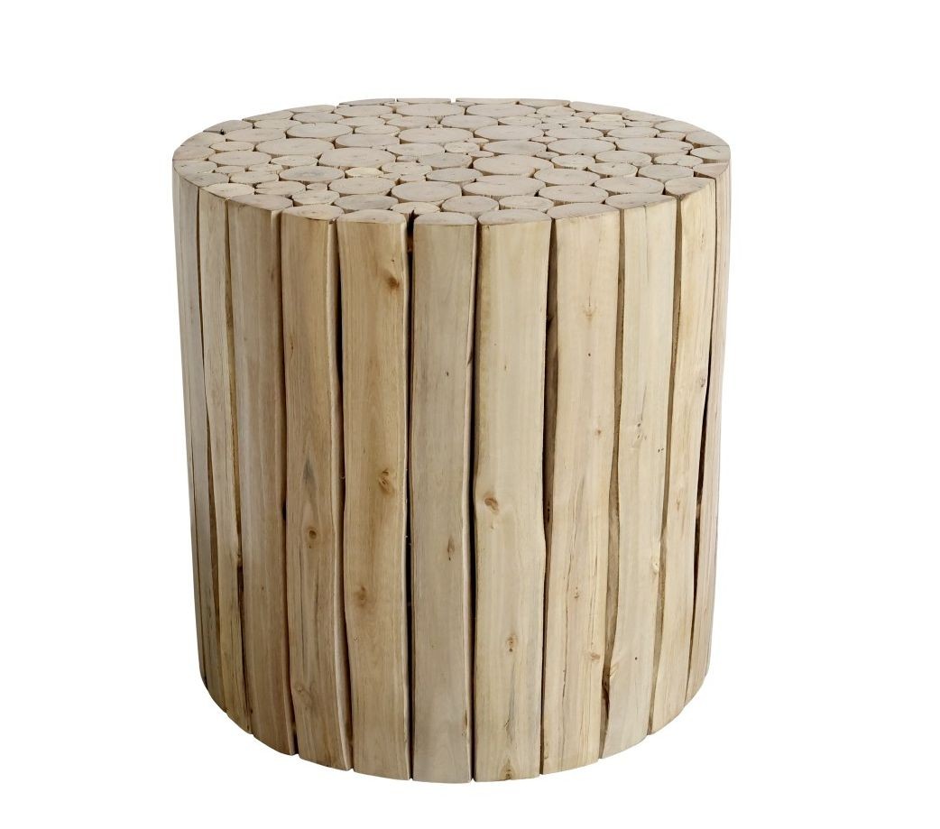 Přírodní kulatý stůl z dřevěných špalíků Eucalypt - Ø 30*30cm