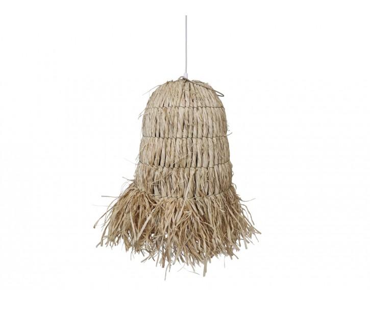 Přírodní závěsné světlo s lýkovým stínidlem Raffia - Ø 28*32cm/ E27/ 40W Chic Antique
