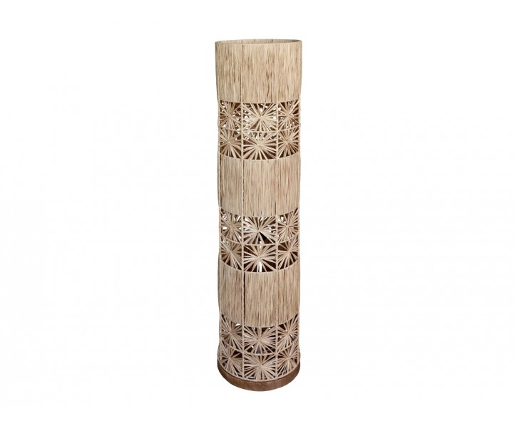 Přírodní stojací lampa s lýkovým stínidlem Raffia - Ø 28*127 cm/ E27 Chic Antique