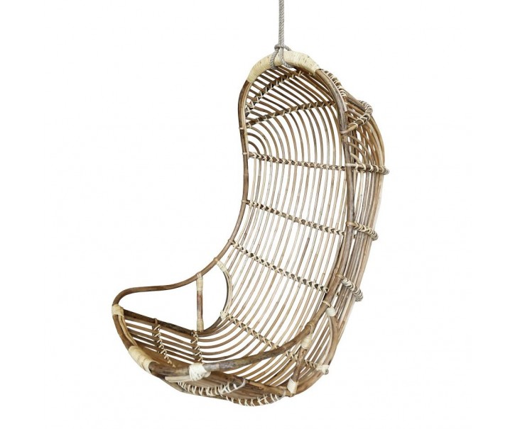 Přírodní ratanové závěsné houpací křeslo Swinging - 72*72*117 cm Chic Antique