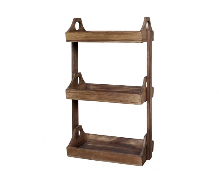 Hnědá antik dřevěná 3-patrová polička Grimaud Unit - 46*25*77 cm Chic Antique