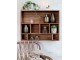 Hnědá antik dřevěná polička s přihrádkami Grimaud Unit - 70*12*55 cm Chic Antique