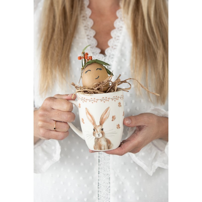Porcelánový hrnek Rustic Easter Bunny - 12*8*10 cm / 350 ml Clayre & Eef Porcelánový hrnek Rustic Easter Bunny - 12*8*10 cm / 350 ml Clayre & Eef