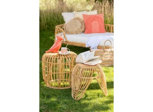 Přírodní ratanový odkládací stolek / stolička Lea Rattan - 44*44*41 cm