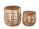 2ks přírodní ratanový odkládací stolek Ellen Rattan - 48*48*52 / 38*38*40 cm J-Line by Jolipa
